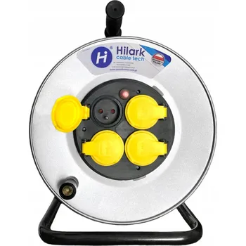 Napájecí kabel Bubnový naviják na prodlužovací kabel Hilark NFH-031 stříbrný