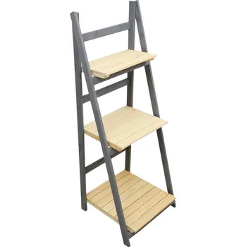 Zahradní dekorace Dřevěný policový regál šedý