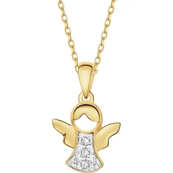 Přívěsek Zlatý přívěsek s diamanty - anděl - 0,02 ct - ryzost 585 - 101.362