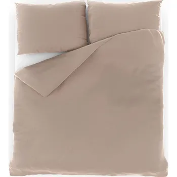 Povlečení Kvalitex Mušelínové povlečení béžové 140 x 200, 70 x 90 cm zipový uzávěr