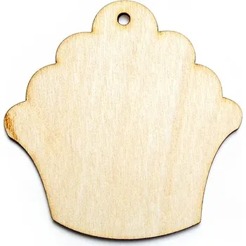 Vánoční ozdoba Závěsná dřevěná ozdoba na dekupáž - Muffin