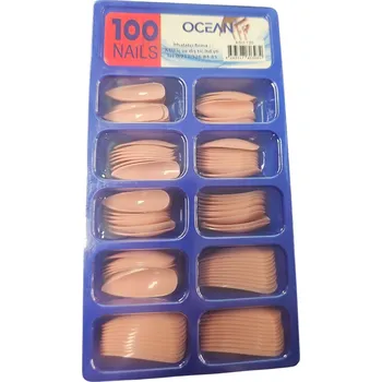 Umělé nehty Leventi Sada tělově růžových nehtů - špičaté různé velikosti v jednom balení