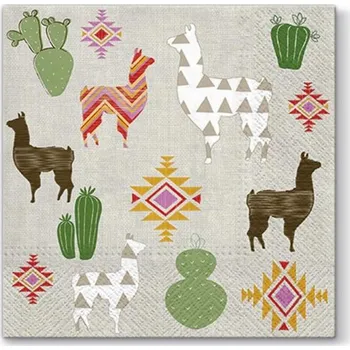 Papírový ubrousek Ubrousky na dekupáž Lama - 1 ks