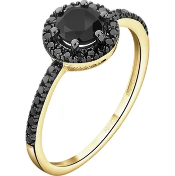 Prsten Zlatý prsten s černými brilianty a onyxem - ryzost 585 - 189.385