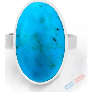 Prsten Stříbrný prsten (Ag 925/1000) s arizonským tyrkysem QA, vel. kamene cca 25 x 16 mm, RARITA (TYS1337R)