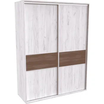 Šatní skříň Šatní skříň FLEXI 2 se 2 zrcadly Dekor: Dub bělený, Šířka: 180 cm, Výška: 220 cm 33797_DUB_180_220