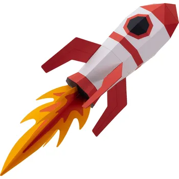 omalovánky DIY kreativní skládačka: Raketa ✂️: tištěná (vystřihneš a lepíš)