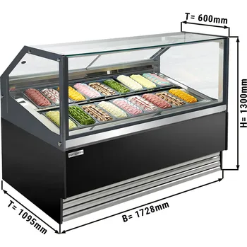 Vinotéka G.Gastro Zmrzlinový pult THEO - 1730mm - konvekční - pro 18x 5L nádoby - černý