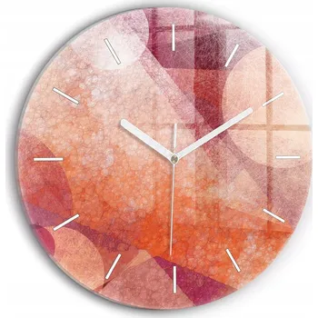 Hodiny Moderní skleněné hodiny s grafikou na zeď Geometrická abstrakce průměr 30 cm
