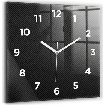 Hodiny Skleněné hodiny s motivem, ozdobné nástěnné, šedé, 30x30 cm