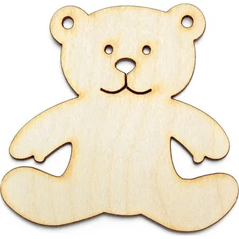 Vánoční ozdoba Závěsná dřevěná ozdoba na dekupáž - Medvidek