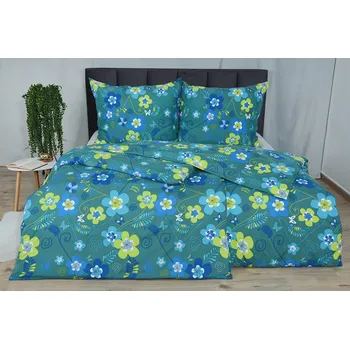 Povlečení Povlečení z mikrovlákna s bavlněným efektem 4dílné RIVA petrolejové