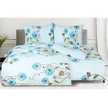 Povlečení HW LOGISTIC s.r.o. FLENA mint 4dílné 140 x 200, 70 x 90 cm zipový uzávěr