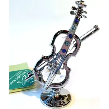 Žertovný předmět HOUSLE, VIOLA se smyčcem Crystocraft - stříbrné