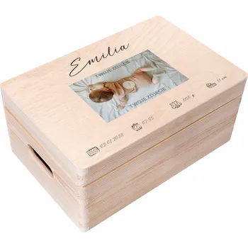 Obraz Krabička vzpomínek pro dítě, dárek k narození, křtu, narozeninám, 30x20