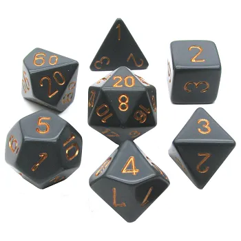 Příslušenství k deskovým hrám Chessex Opaque Polyhedral 7-Die Sets - Black /gold