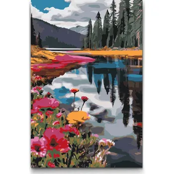 Malování podle čísel - Barevné spektrum přírody Velikost: 40x60cm, Rámování: Pouze srolované plátno