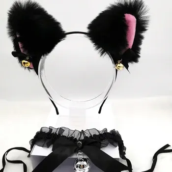 Karnevalový kostým Čelenka kočka ouška + obojek