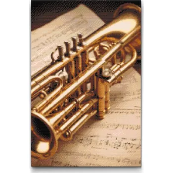 Diamantové malování Diamantové malování - Trumpeta Velikost: 40x60cm, Rámování: Pouze srolované plátno, Diamanty: Čtvercové