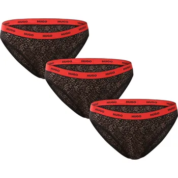 Kalhotky 3PACK dámské kalhotky HUGO černé (50535254 002) XL Možnost vrácení zboží ZDARMA do 120 dnů!