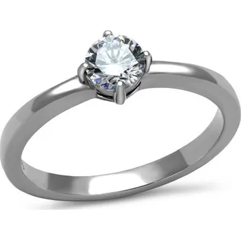 Prsten Šperky4U Ocelový prsten se zirkonem - velikost 49 - AL-0026-49