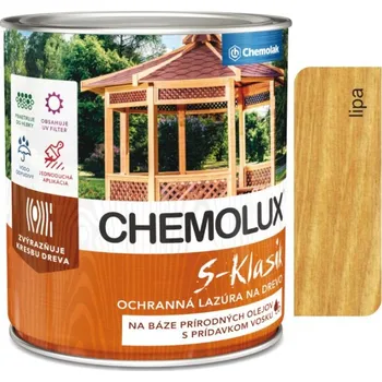 barva a nátěr na dřevo Chemolak CHEMOLUX S-KLASIK S 1040 ochranná lazura na dřevo 0.75 l 0161 - Lípa