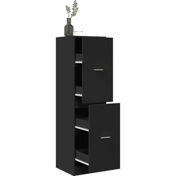 Koupelnový nábytek vidaXL Skříňka na léky 40 x 41 x 144,5 cm kompozitní dřevo [3309641] Barva: Černá