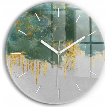 Hodiny Minimalistické Čtvercové Skleněné Hodiny Nástěnné Dekorativní vzor fi30 cm