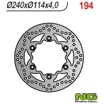 Brzda pro motocykl NG přední brzdový kotouč HONDA REBEL 125/250, CBF 125 08-12, VT 125 (99-08) (240x114x4) (6X10,5MM)