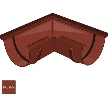 okap Vnější roh žlabu 330 mm pozink RAL 8004 cihlově červená barva