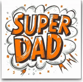 Diamantové malování Diamantové malování - Super táta Velikost: 50x50cm, Rámování: Pouze srolované plátno, Diamanty: Kulaté