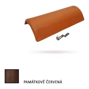betonová krytina Bramac hřebenáč protector s příchytou památkově červená