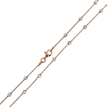 Řetízek Leru Stříbrný řetízek rosegold gravírované kuličky Délka řetízku: 42cm