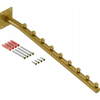 Věšák ŠIKMÝ VĚŠÁK NA OBLEČENÍ NA ZEĎ DO OBCHODU ŠATNY 40cm LUNA ZLATÝ