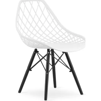 Jídelní židle Bílá židle ROTEN s černými nohami