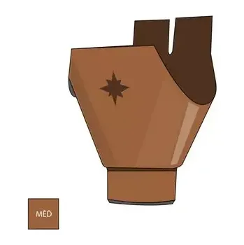 okap Měděný kotlík žlabu okapu 250/80 mm