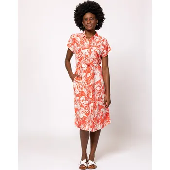 Dámské šaty Heavy Tools dámské košilové šaty se vorem Vaelina červené Velikost: XL