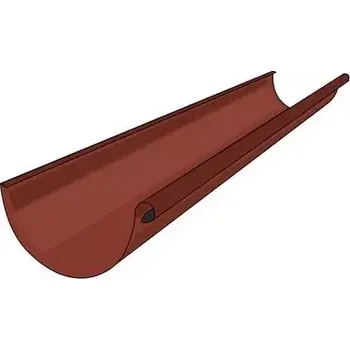 okap Žlab 330 mm, délka 5000 mm pozink RAL 8004 cihlově červená barva