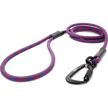 Vodítko pro psa Tamer Lanové vodítko KLASIK TWIST střední pes | Modré s červenými pruhy - 429 Délka: 115 cm