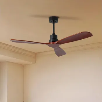 Stropní ventilátor ZEVENTI - Stropní ventilátor LIONI Wi-Fi Tuya černá/dub + DO