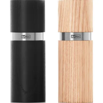 Mlýnek na koření AdHoc, Mlýnky na sůl a pepř Textura XS černý a světlý jasan 2 ks - Formadore