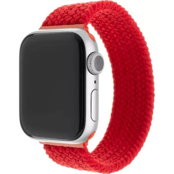 Řemínek na hodinky Elastický nylon. řemínek FIXED Nylon Strap Apple Watch 42/44/45/49mm, velikost XS,Červený