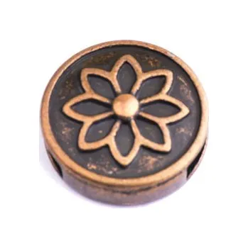 Dětské navlékací korálky Kovové korálky květina 6x17mm mosaz