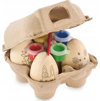 kreativní sada Velikonoční kraslice vajíčka k malování kreativní sada dřevo 4 ks děti