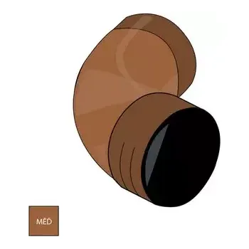 okap Měděné lisované koleno 100 mm/72°