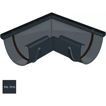 okap Vnější roh žlabu 330 mm pozink RAL 7016 antracitová barva