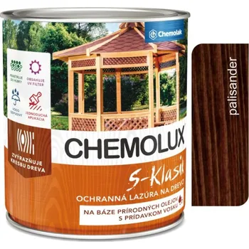 Lak na dřevo Chemolak CHEMOLUX S-KLASIK S 1040 ochranná lazura na dřevo 0.75 l 0281 - Palisandr