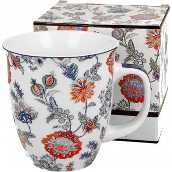 Hrnek SAHAT WHITE porcelán NEW BONE CHINA DUO květiny - 650 ml