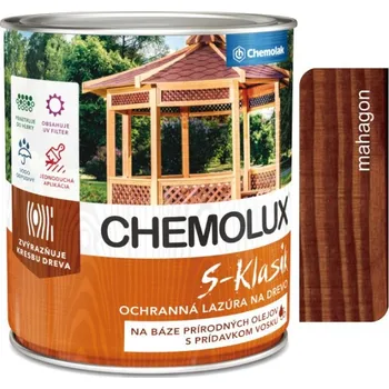 Lak na dřevo Chemolak CHEMOLUX S-KLASIK S 1040 ochranná lazura na dřevo 0.75 l 0271 - Mahagon