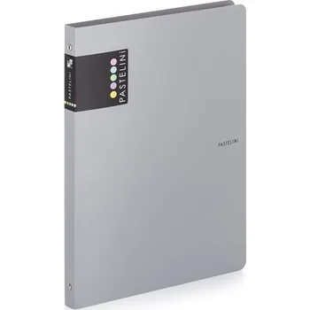 Desky A4 kroužkové PASTELINI - 4-kroužek / šedá